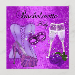 Invitación La máscara púrpura del fiesta de Bachelorette