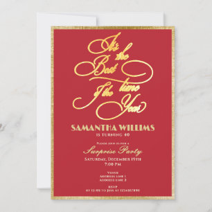 Invitación La mejor época del año Red Elegant Cualquier cumpl