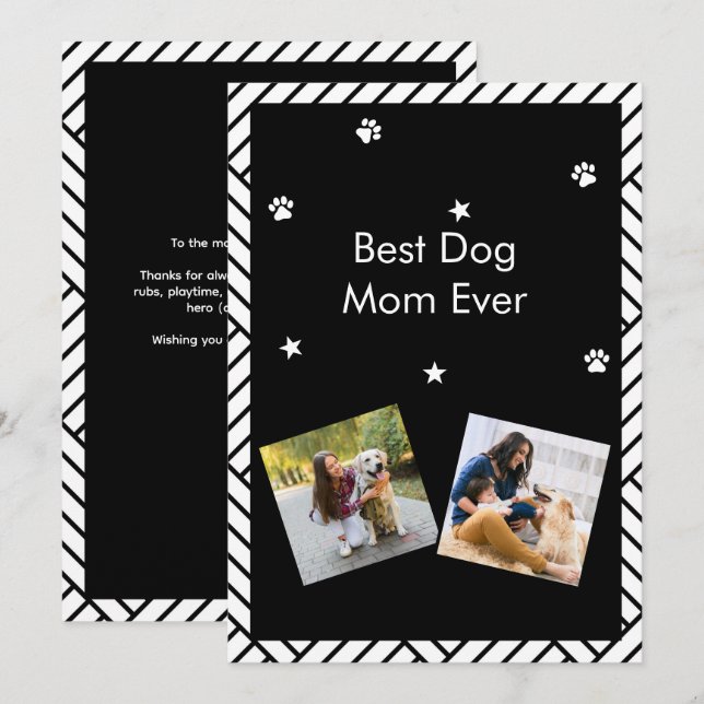 Invitación La mejor madre del perro de todos los tiempos tarj (Anverso / Reverso)