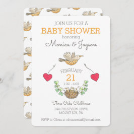 Invitación La mejor mamá de pájaro volando sobre el Baby Show