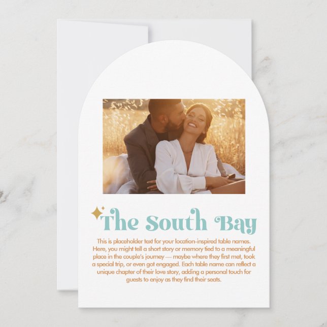 Invitación La mesa número de South Bay (Anverso)