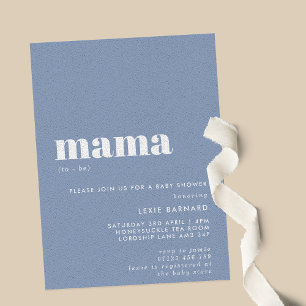 Invitación La minimalista Y Dustante Mamá Azul Será Baby Show