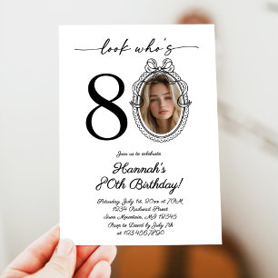 Invitación La mirada moderna quién es el cumpleaños de 80 per