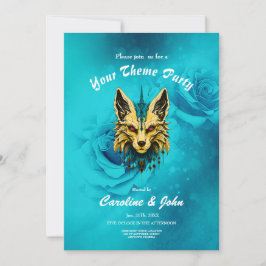 Invitación La misteriosa cabeza de zorro, noble y misteriosa