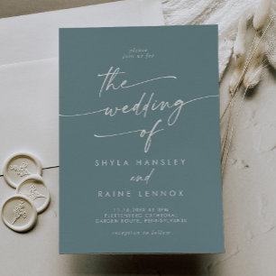 Invitación La Moda Boho Seafoam Verde azulada El Boda De
