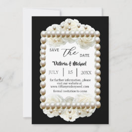 Invitación La moda de la perla negra y blanca