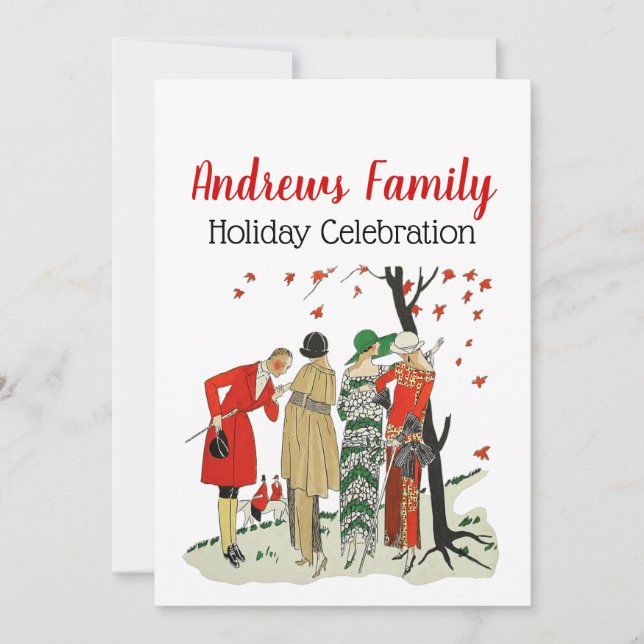 Invitación La moda de los años 1920 vestida para la invitació (Anverso)