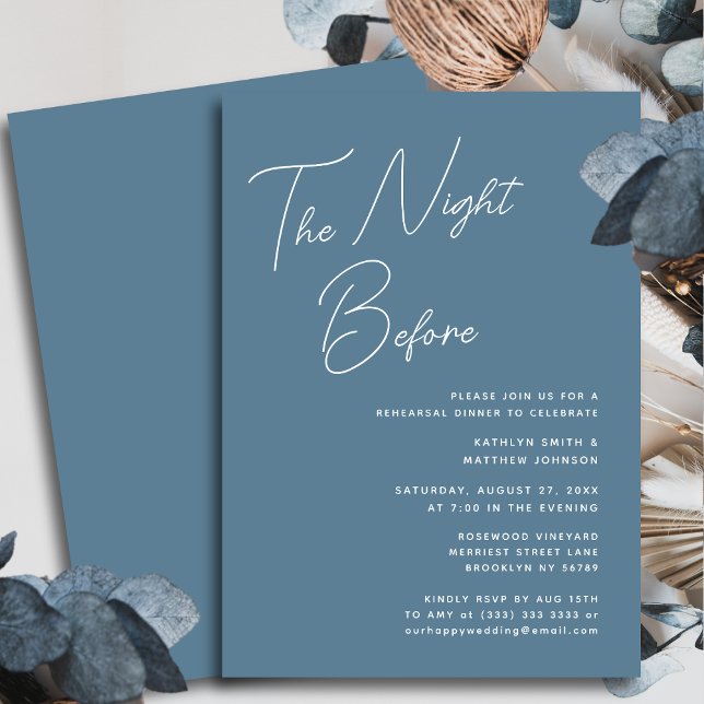 Invitación La Moda del guión azul y agitado de la noche anter (Subido por el creador)