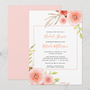 Invitación La moda ducha de novia floral rosa Rubor invitan