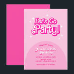 Invitación la moda Let's Go Fiesta pink Birthday<br><div class="desc">Una invitación de cumpleaños de moda rosa para chicas o jóvenes que aman el rosa. Este diseño presenta el título "Let's go fiesta" en una letra retro brillante y negrita.</div>