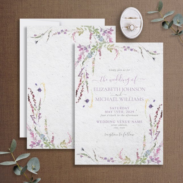 Invitación La moda Lilac Lavender Floral Garden Wedding (Subido por el creador)
