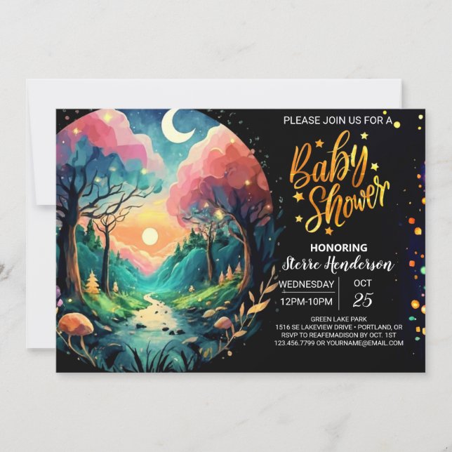 Invitación La moda luce el caprichoso Baby Shower (Anverso)