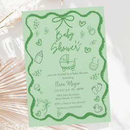 Invitación La moda Mano De Onda Quirky Trasladar Baby Shower