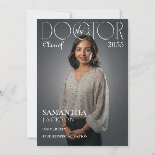 Invitación La Moda Médica Doctoral Graduation Photo Magazine