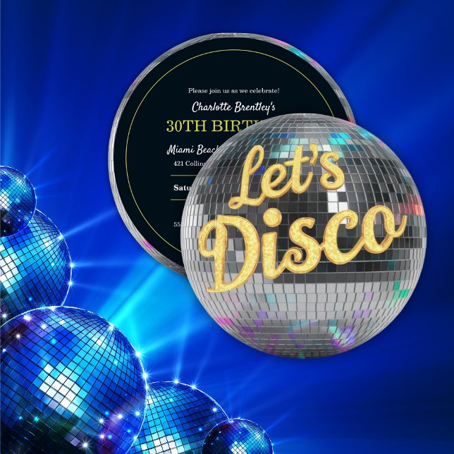 Invitación La moda moderna Let's Disco Ball fiesta de cumplea (Subido por el creador)