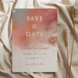 Invitación La moderna acuarela Terracotta Wedding Salva La Fe
