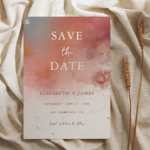 Invitación La moderna acuarela Terracotta Wedding Salva La Fe