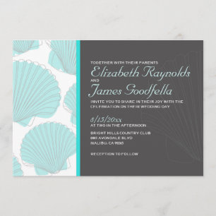 Invitación La moderna boda de destino de cascos de playa invi