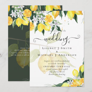 Invitación La moderna boda de limoneros invita a la elegancia