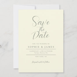 Invitación La moderna boda Minimalista de marfil salva la fec
