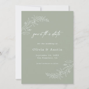 Invitación La moderna Boda Verde Masaje Minimalista Salva La 