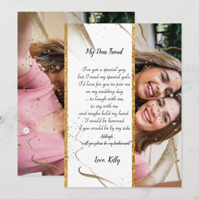 Invitación la moderna caligrafía será mi novia (Anverso / Reverso)