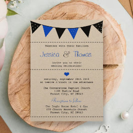 Invitación La moderna colección de Bodas de Bunting Blue