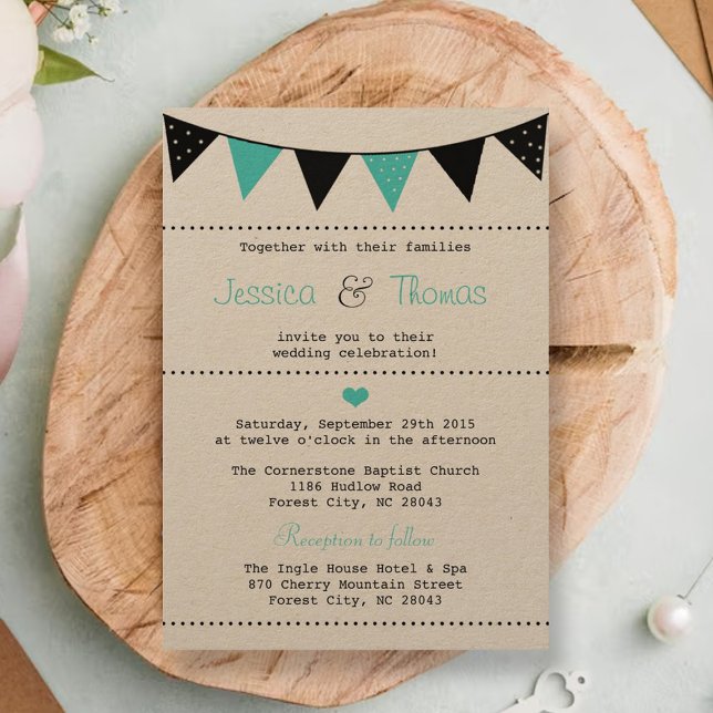 Invitación La moderna colección de Bodas turquesa (Subido por el creador)