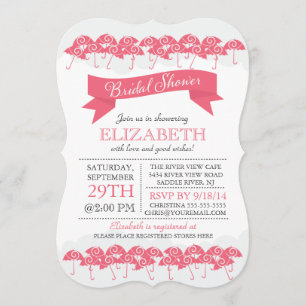 Invitación La moderna ducha colorida rosa