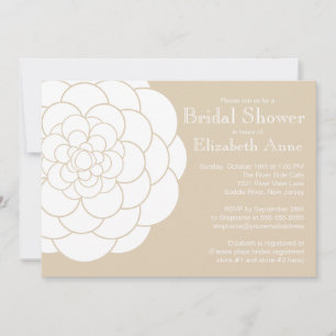 Invitación La moderna ducha nupcial floral Tan Dahlia Bloom