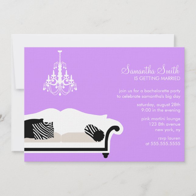 Invitación La moderna fiesta de la soltera o la ducha nupcial (Anverso)