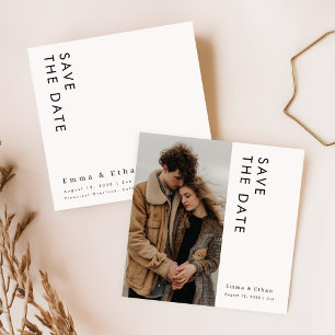 Invitación La moderna foto casada Minimalista salva la fecha