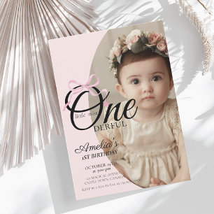 Invitación La moderna Miss Maravillosa Ole Rosa Bow Foto de p