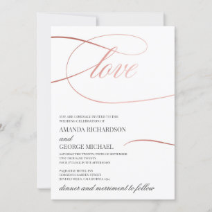Invitación La moderna moda rosa caligrafía dorada elegante bo