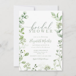 Invitación La moderna vegetación de la ducha de novia botánic