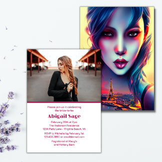 Invitación La moderna y audaz Torre Eiffel de París Ducha Bri