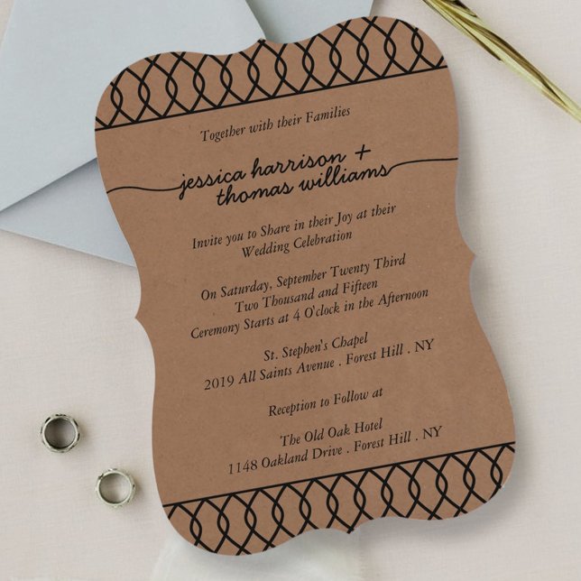 Invitación La moderna y caprichosa colección de Bodas Kraft (Subido por el creador)