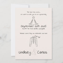 Invitación La moderna y elegante silueta "Suit up"