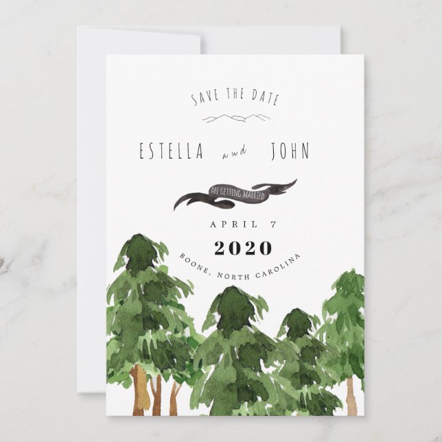 Invitación La montaña rusa de los bosques salva al Boda de ci (Anverso)