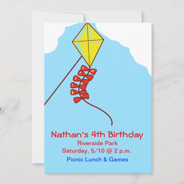 Invitación La mosca venida una cometa invita (Anverso)