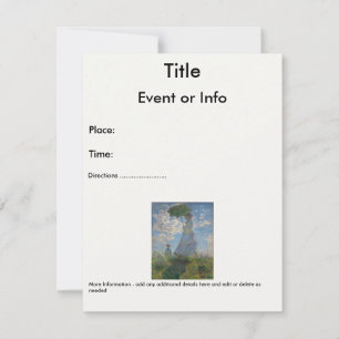 Invitación La mujer de Claude Monet con una sombrilla (El pas