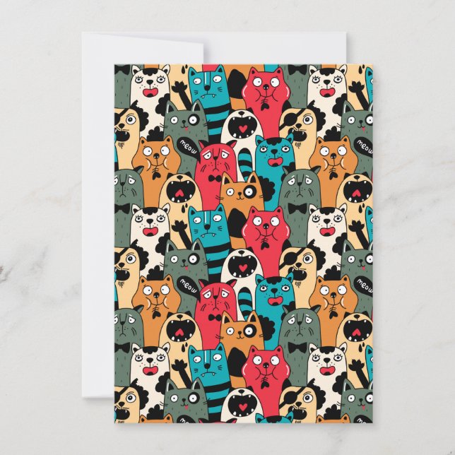 Invitación La multitud de gatos (Anverso)