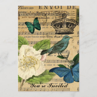 Invitación la música del pájaro de la corona observa