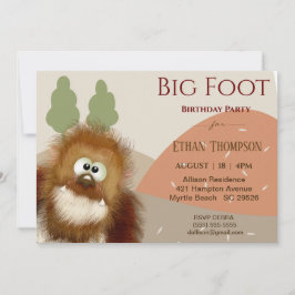 Invitación La naturaleza de los niños Pie grande/ Fiesta de c
