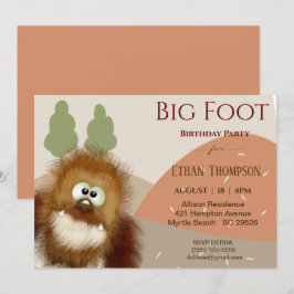 Invitación La naturaleza de los niños Pie grande/ Fiesta de c