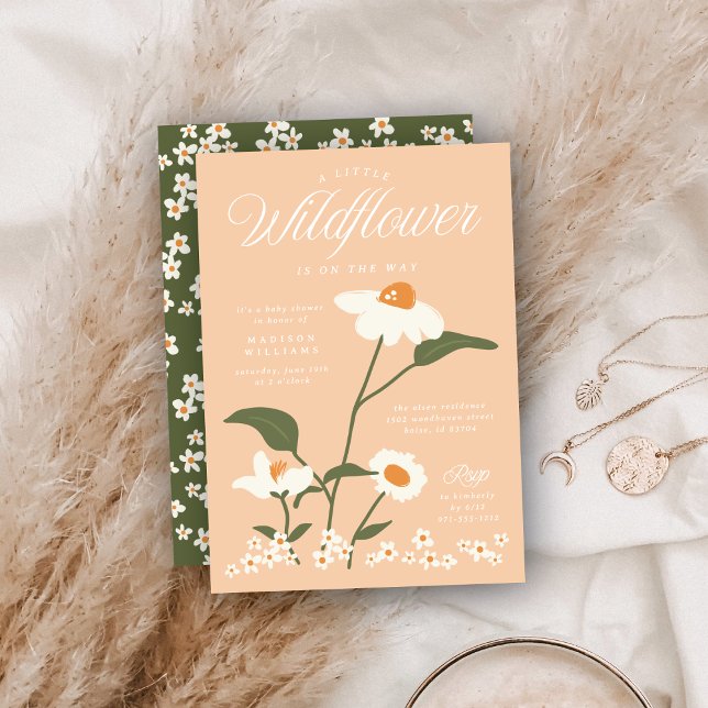 Invitación La naturaleza moderna: El bebé de flores silvestre (Subido por el creador)