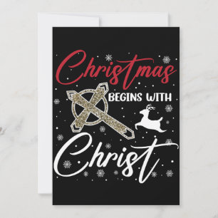 Invitación La Navidad Comienza Con Cristo Xmas Cristiano