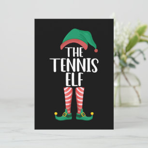 Invitación La Navidad del grupo familiar de elfos del tenis