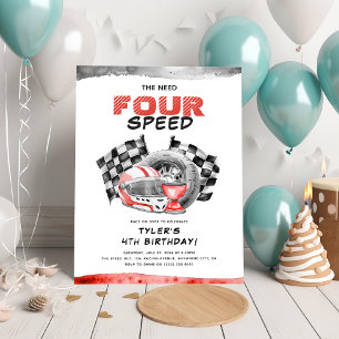 Invitación La necesidad de velocidad Cumpleaños número 4 de L