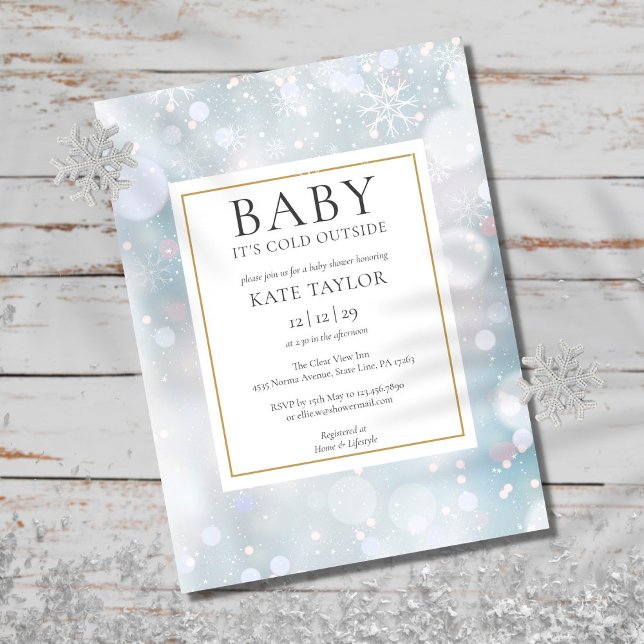 Invitación La nieve de invierno Baby Shower bebe su frío afue (Subido por el creador)